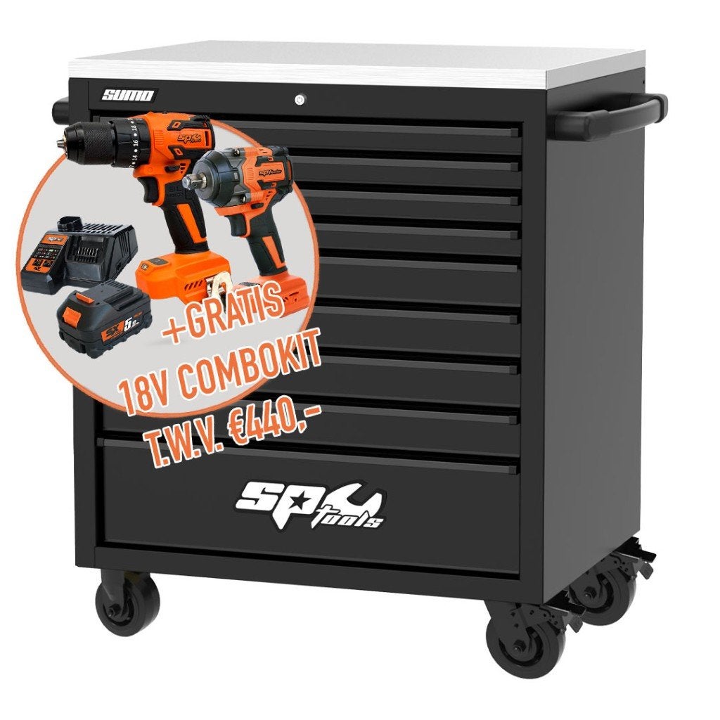 SPEY003 | SP TOOLS USA SUMO SERIES GEREEDSCHAPSWAGEN 9 LADEN, Auto diversen, Autogereedschap, Info@sptools.eu, Industrieweg 41, Kampen