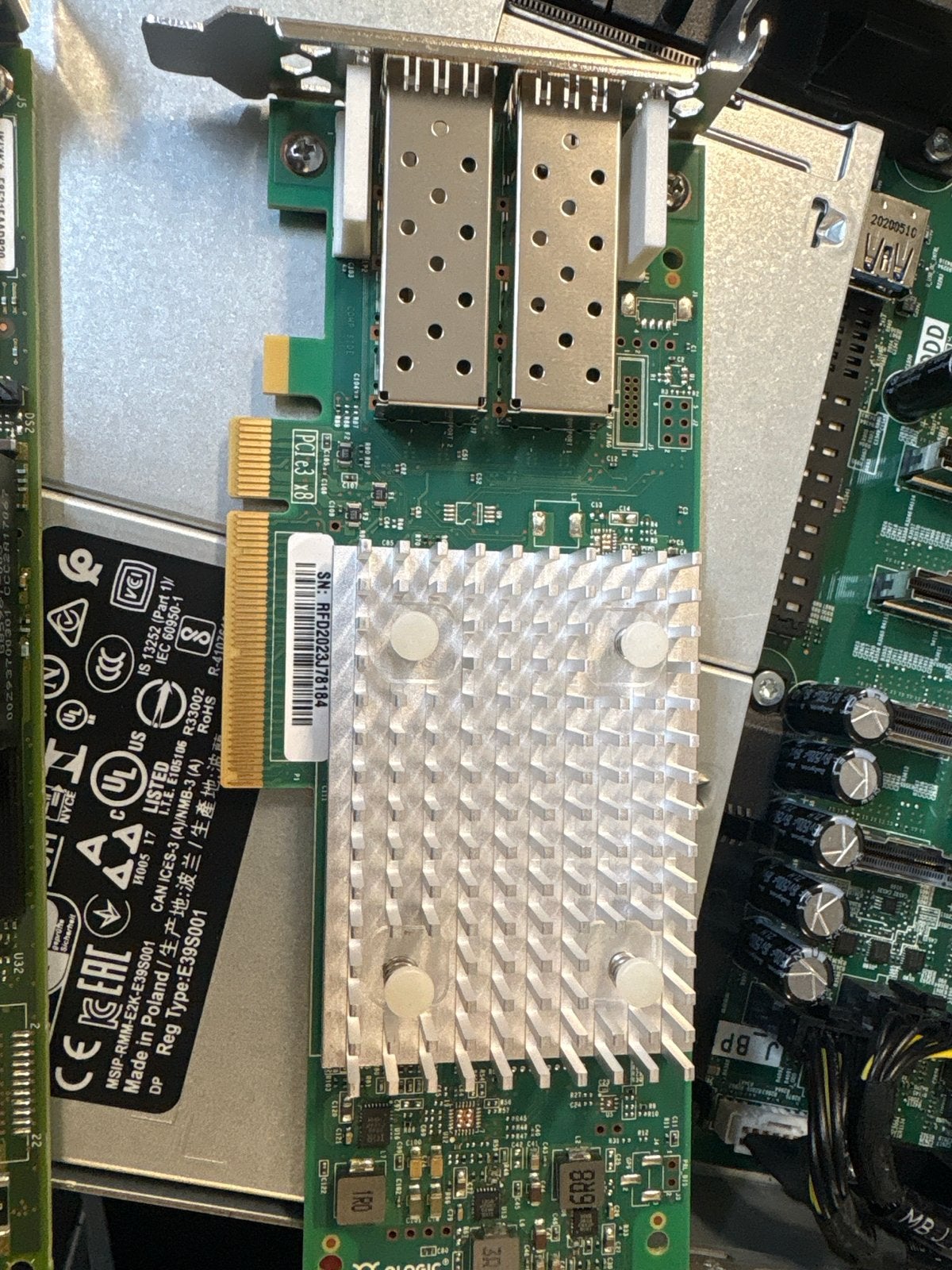 Dell QLogic 16Gb Fibre HBA incl. 2x 16G SFP+ trancievers, Ophalen of Verzenden, Gebruikt, PCI-Express 3
