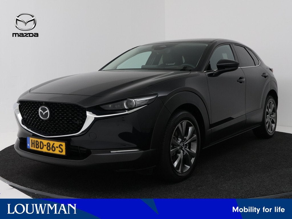 Mazda CX-30 2.0 e-SkyActiv-X M Hybrid Exclusive-line automaa, Auto's, Mazda, Gebruikt, Zwart, Bedrijf, SUV of Terreinwagen