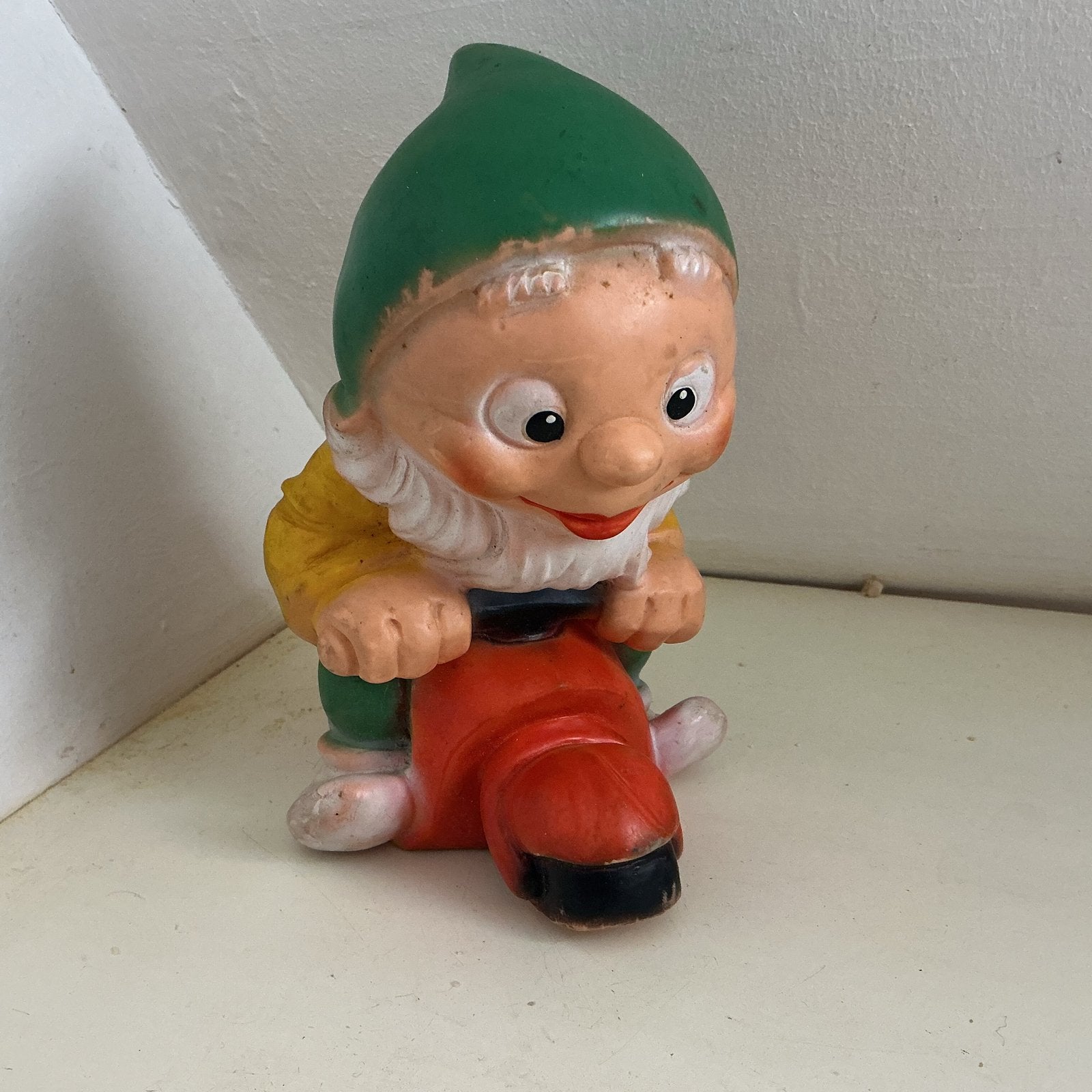 Vintage Tuinkabouter op Scooter - Decoratief Beeldje, Ophalen of Verzenden