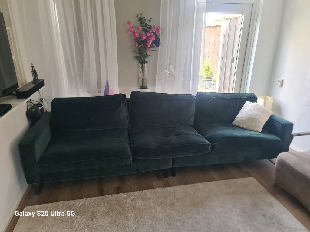 Te koop Velvet bank, Ophalen, 300 cm of meer, 75 tot 100 cm, Zo goed als nieuw