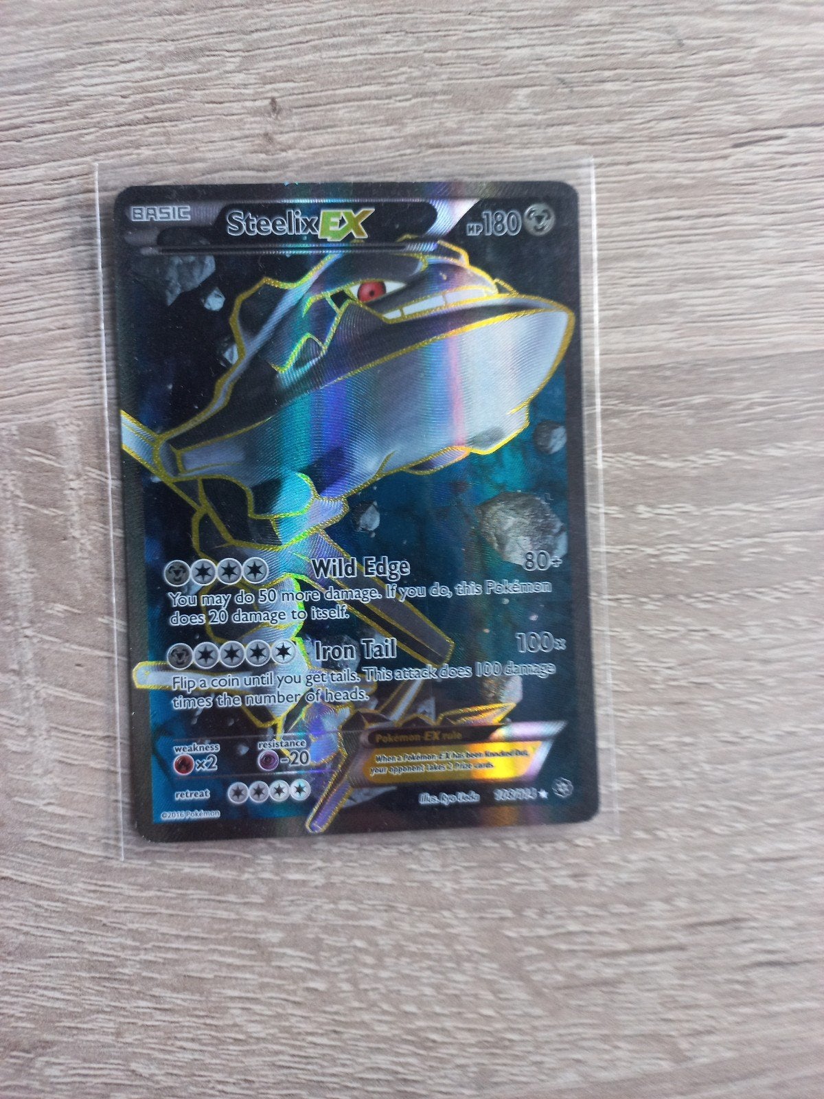 Pokémon Steelix EX Full Art Kaart, Ophalen of Verzenden, Zo goed als nieuw, Losse kaart, Foil