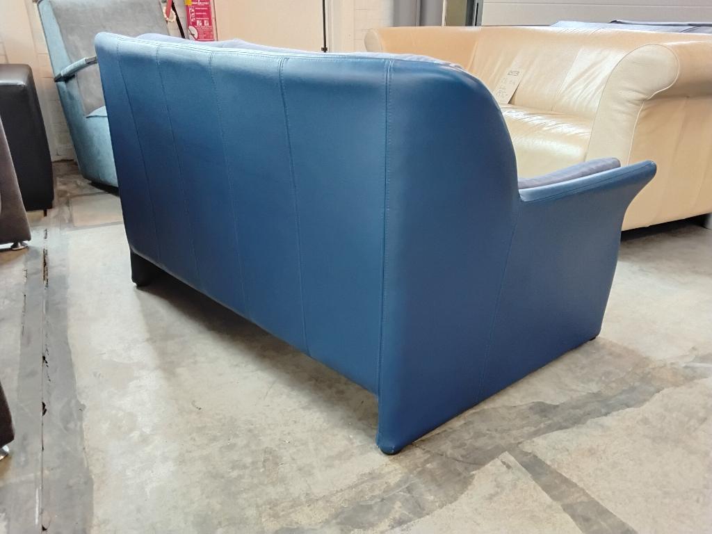 LEOLUX Bank 150cm blauw, voor €245=. Second Life Wolvega., Ophalen, Gebruikt, 150 tot 200 cm, 75 tot 100 cm