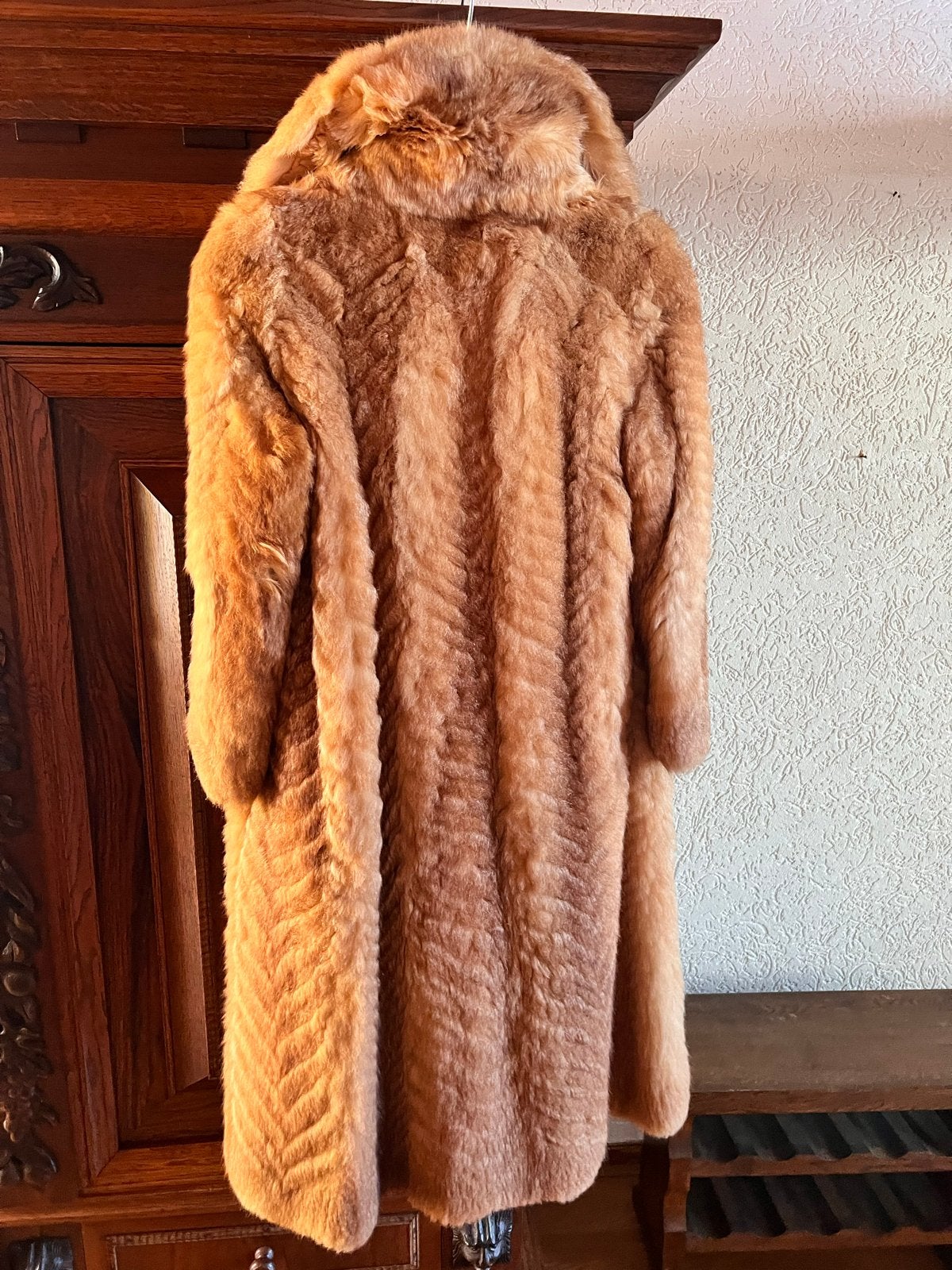 Lange vintage bontjas in maat 40, Kleding | Dames, Ophalen, Gedragen, Maat 38/40 (M), Bruin