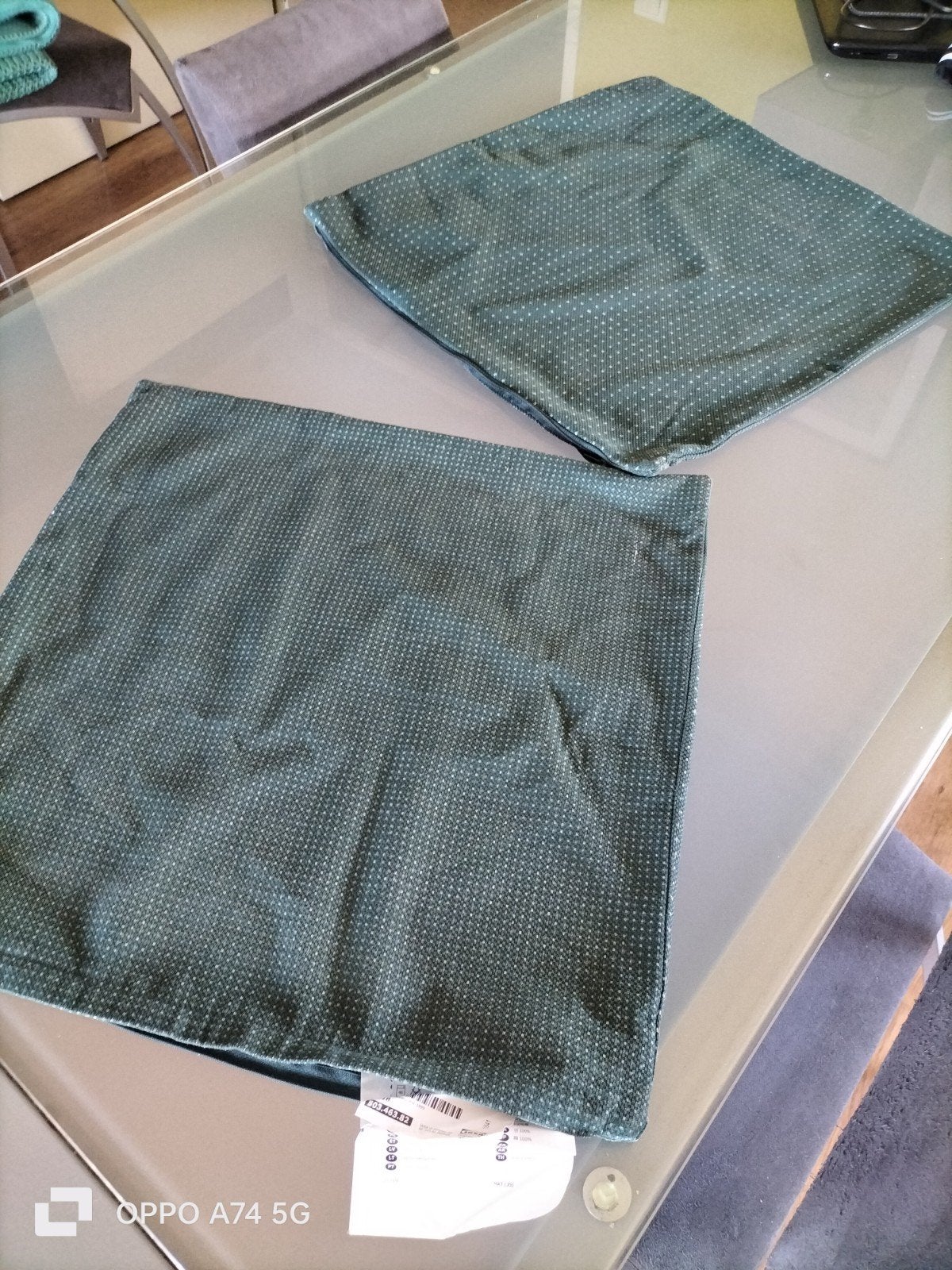 IKEA YPPERLIG Kussenhoezen 50x50 cm - Groen (2 stuks), Ophalen, IKEA, Zo goed als nieuw, Wasbaar