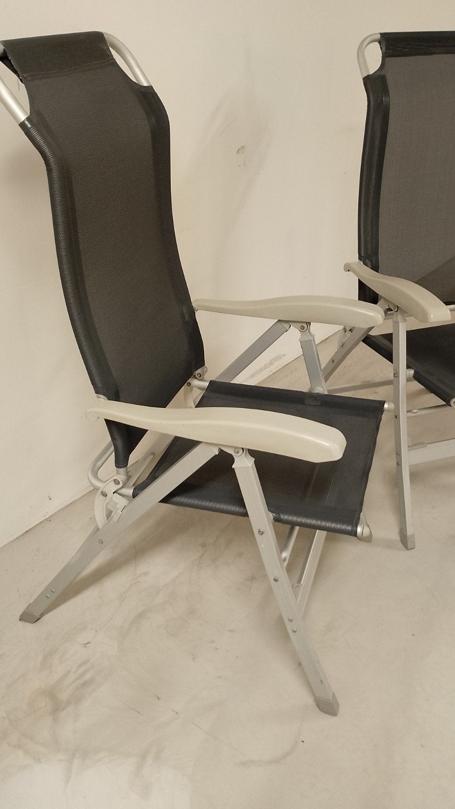 Twee Obelink standen stoelen. Grijs, Caravans en Kamperen, Kampeermeubelen, Ophalen, Campingstoel