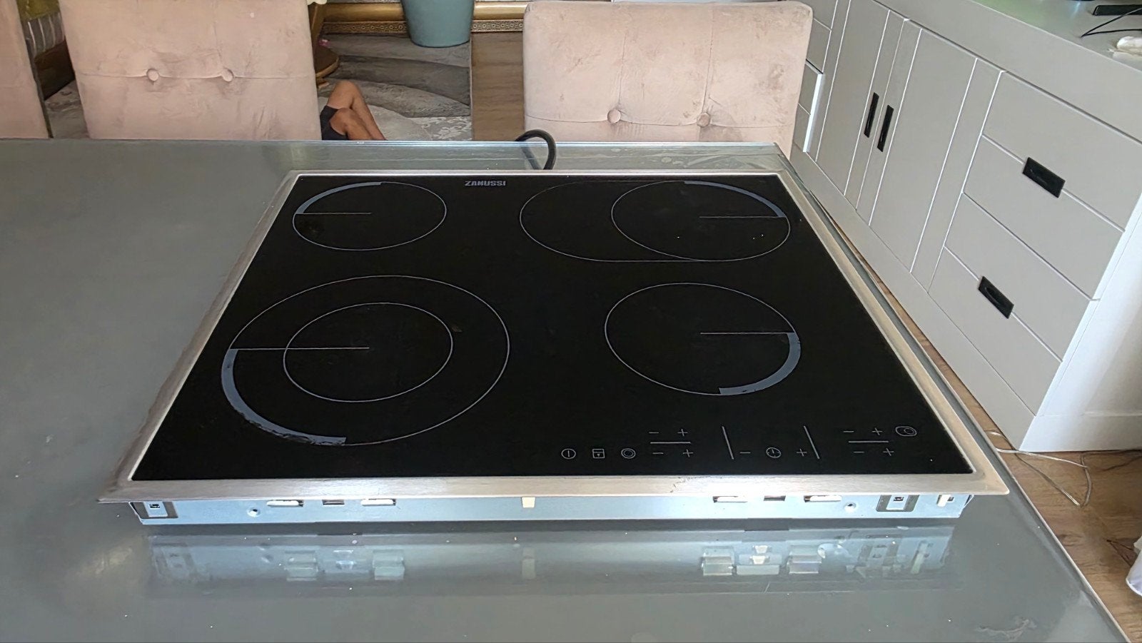 Zanussi Inbouw Keramische Kookplaat - 4 Kookzones, Witgoed en Apparatuur, Kookplaten, Ophalen of Verzenden, Gebruikt, Keramisch