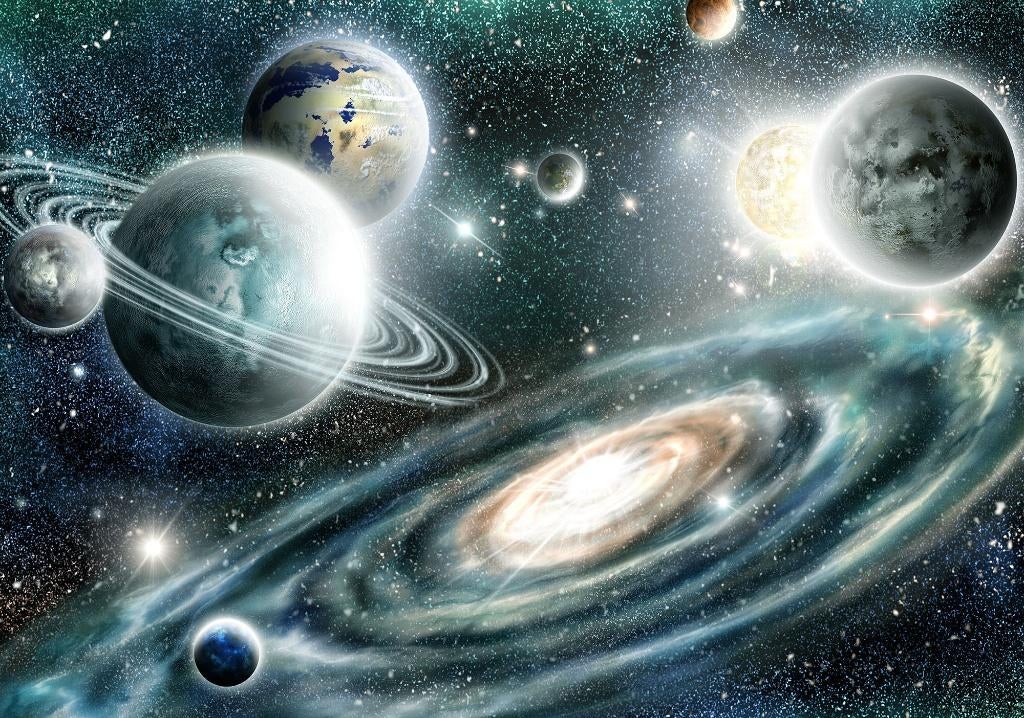 Galaxy fotobehang, planeten, Ook op maat, Muurdeco4kids, Verzenden, Nieuw