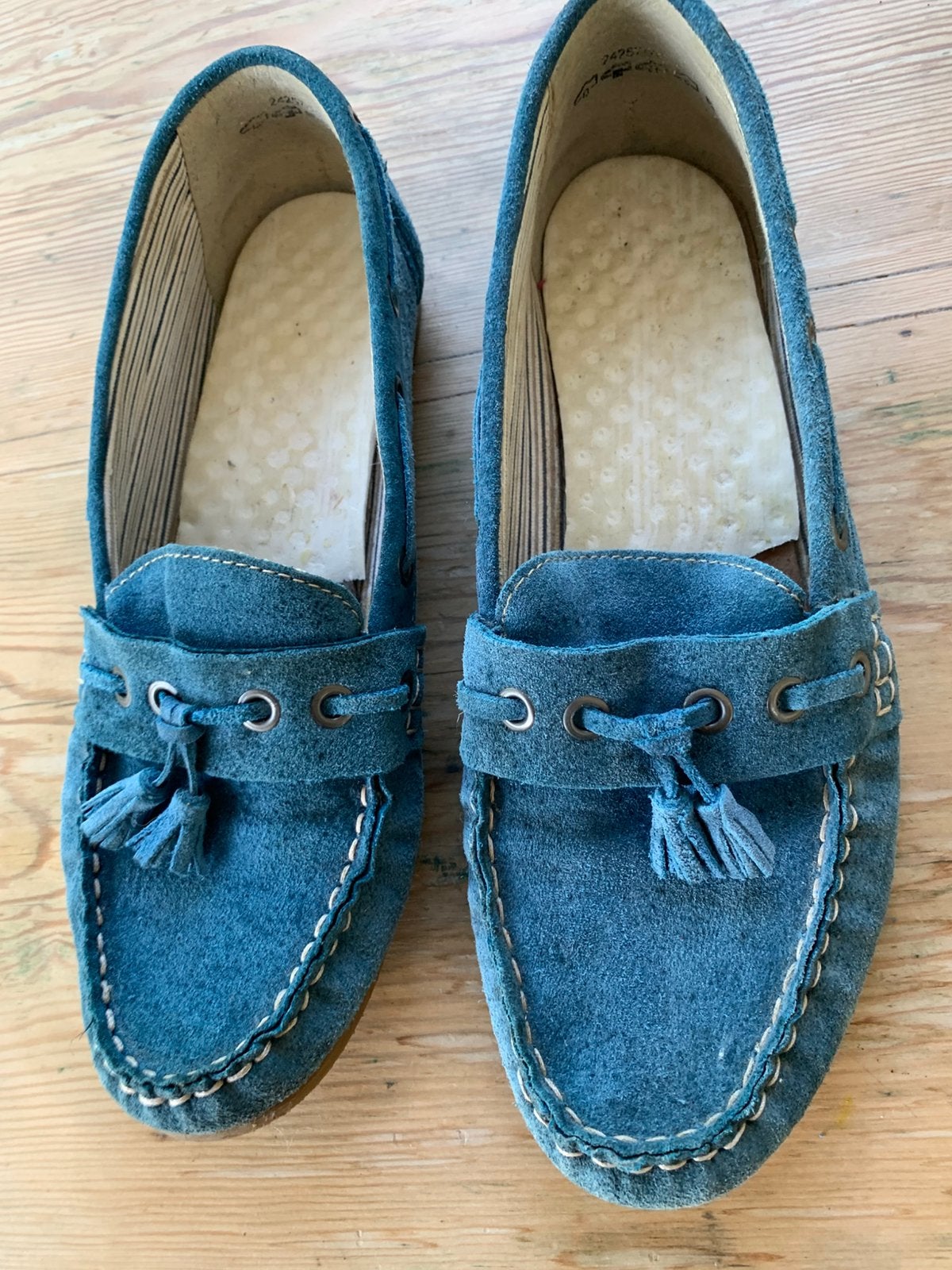 Turkooizen loafers 38half, Overige kleuren, Instappers, Ophalen of Verzenden, Gedragen