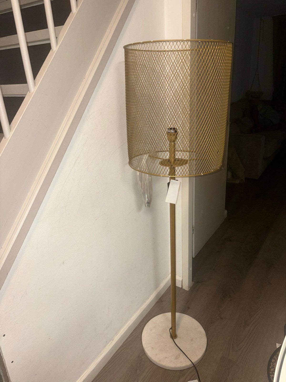 Mooie gouden staanlamp van Intratuin, Huis en Inrichting, Zo goed als nieuw, Metaal, 150 tot 200 cm, E27 (groot)