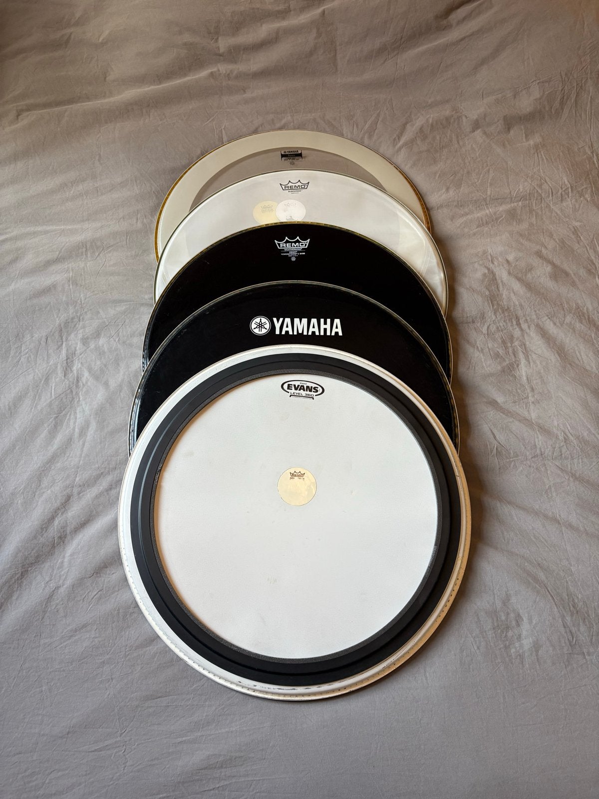 22" bassdrum vellen - Remo, Evans, Yamaha, Ophalen of Verzenden, Gebruikt