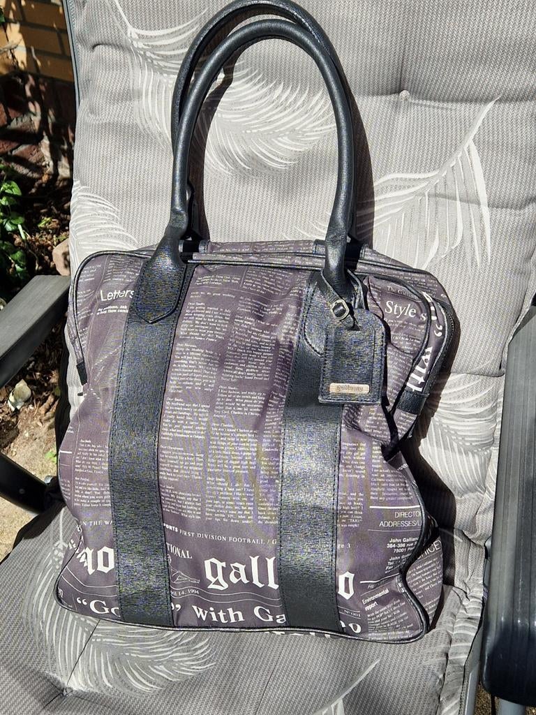Prachtige vintage John Galliano grote Gazette tas, Ophalen of Verzenden, Gebruikt, Zwart, Handtas