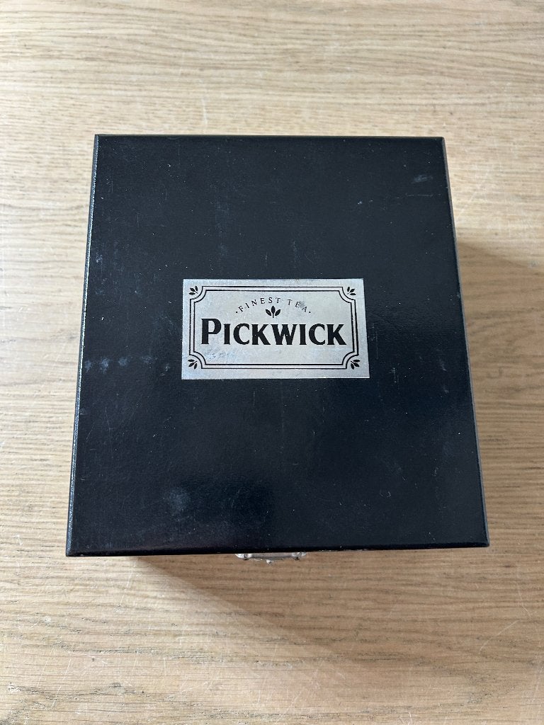 Pickwick Theedoos Zwart 4 Vakken, Ophalen of Verzenden, Zo goed als nieuw