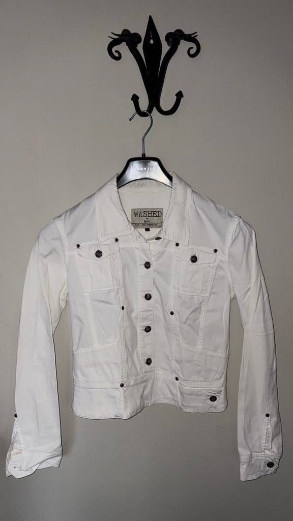 Witte denim jasje Erny van Reijmersdal met zakje, Ophalen of Verzenden, Gedragen, Maat 38/40 (M), Wit