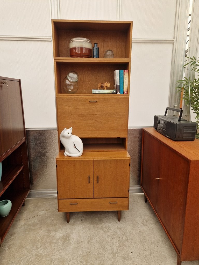 Vintage hoge wandkast, 4 losse delen, 70cm, Ophalen, ., 50 tot 100 cm, .