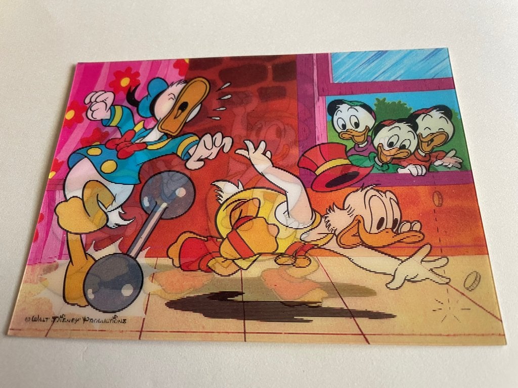 Disney 3D dieptekaart / ansichtkaart Dagobert Duck, kampioen, Verzenden, 1960 tot 1980, Sterren en Beroemdheden