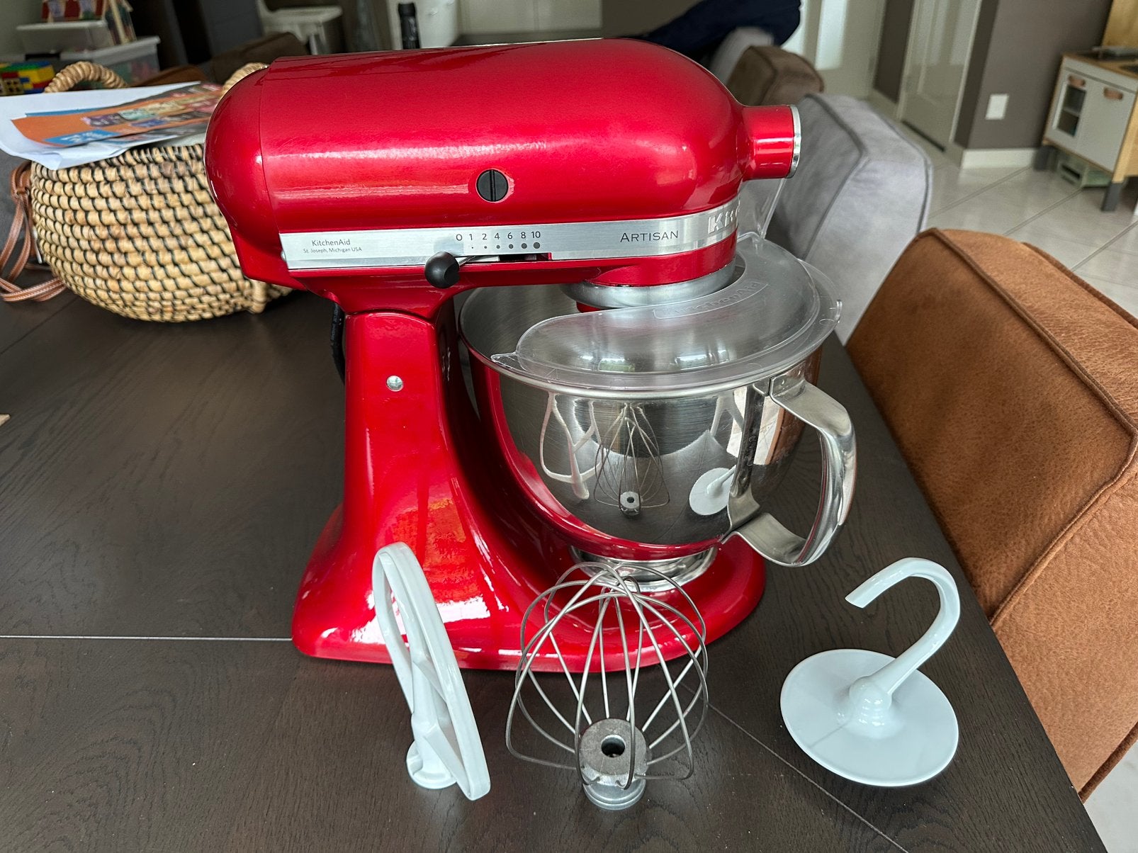 KitchenAid Artisan Keukenrobot - Zo goed als nieuw, Ophalen of Verzenden, Gebruikt, Rood