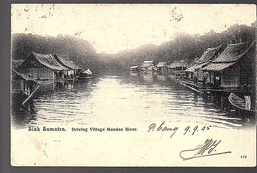 Ned Indië floating houses on the Mandang river, Verzamelen, Ophalen of Verzenden, Voor 1920, Frankrijk
