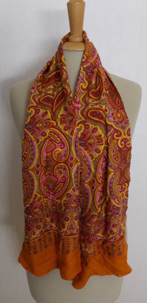 Mooie 100% katoenen paisley print sjaal, Verzenden, Zo goed als nieuw, Maat 38/40 (M), Sjaal