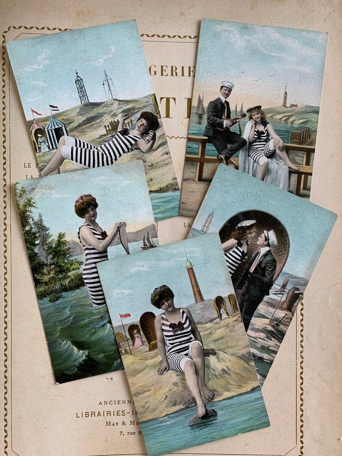 Dame in badpak (HE), Ophalen of Verzenden, Voor 1920, Ongelopen, Overige thema's