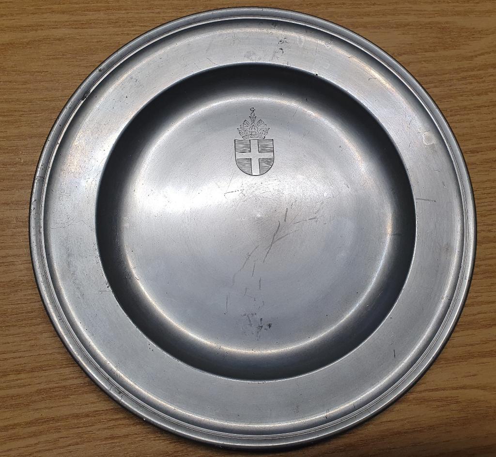 Tinnen wandbord uit NL - Zeister Pewter dia. 25cm gew.750 gr, Ophalen of Verzenden