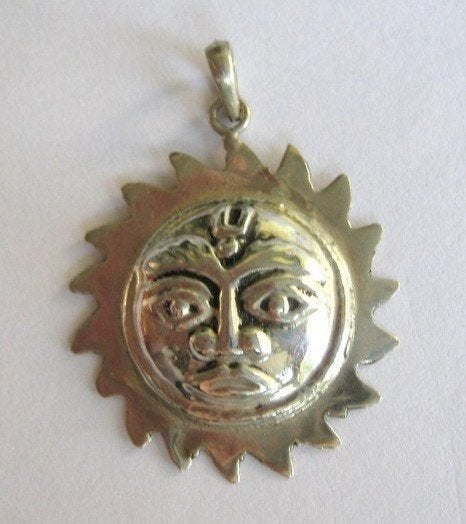 Surya Zon hanger Hindoe Zonnegod 925 (50), Ophalen, Zo goed als nieuw, Zilver, Zilver
