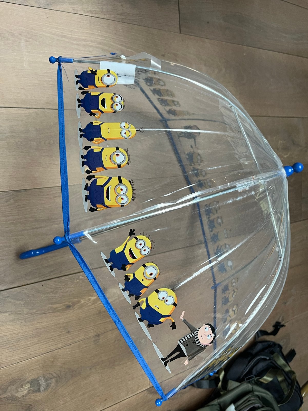 Minions paraplu voor kinderen - Transparant en blauw, Ophalen of Verzenden, Transparant, Gebruikt, Blauw