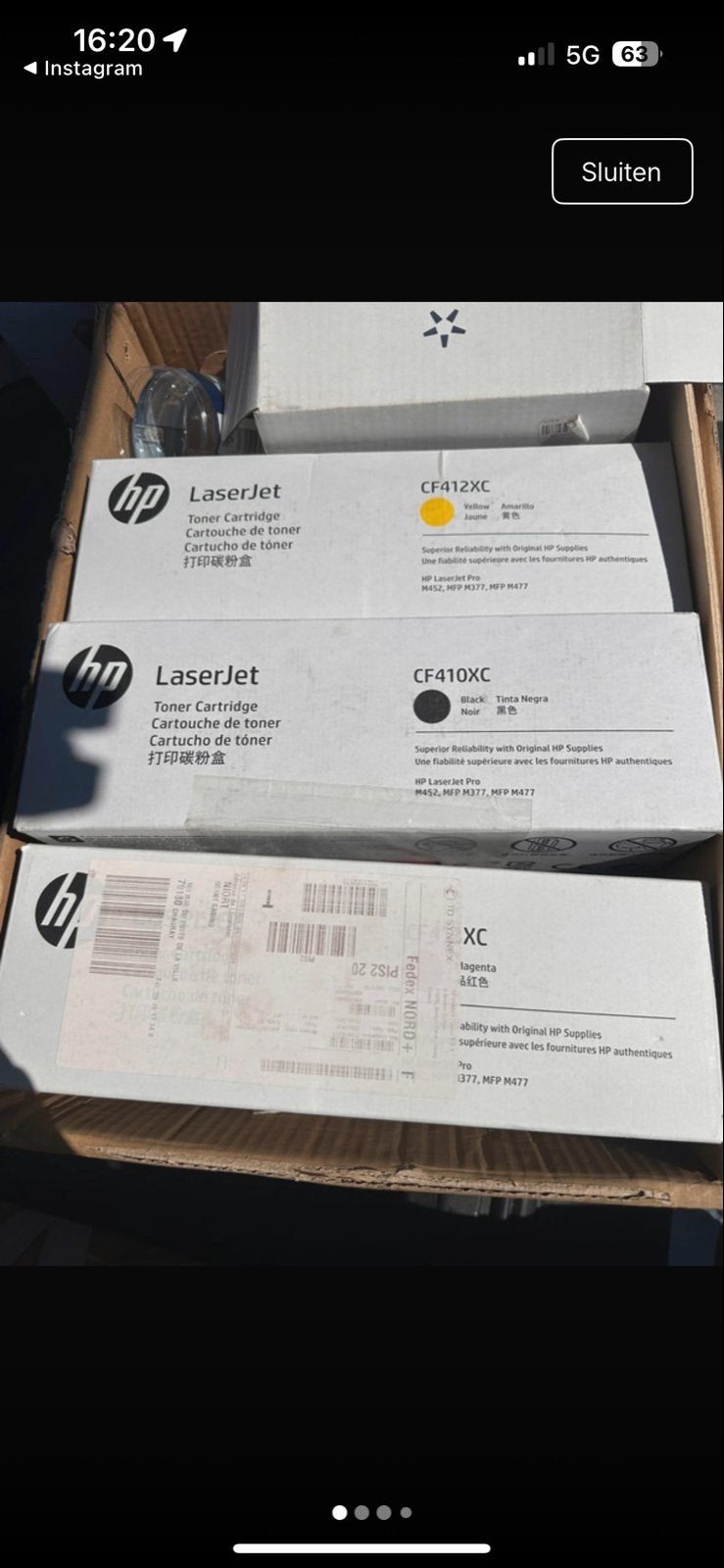 HP Toner CF410XC, CF412XC Set - Zwart, Geel, Magenta, Computers en Software, Printerbenodigdheden, Nieuw, Toner, Ophalen of Verzenden