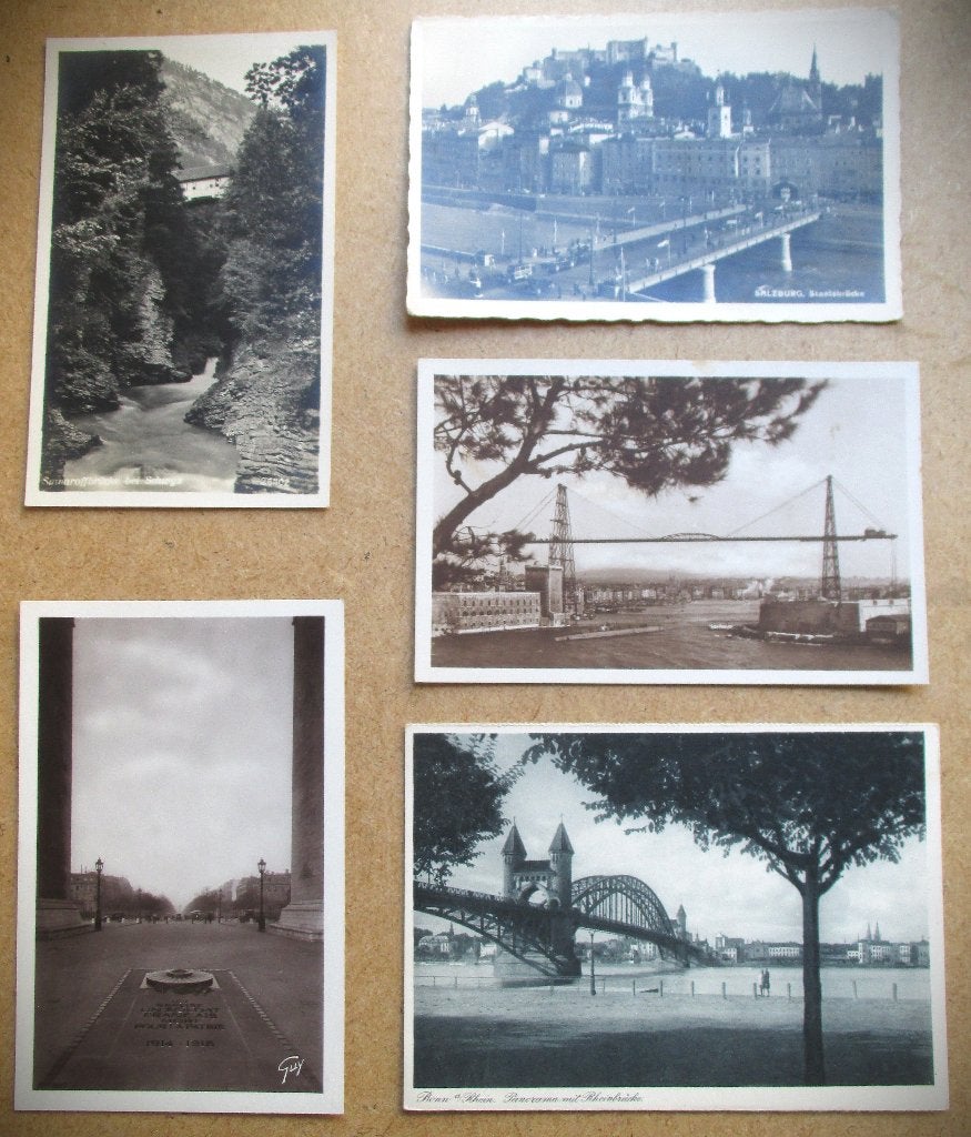 Bruggen~Buitenland~Antieke Kaarten~Bonn~Salzburg, Verzamelen, Ophalen of Verzenden, 1920 tot 1940, Overige thema's