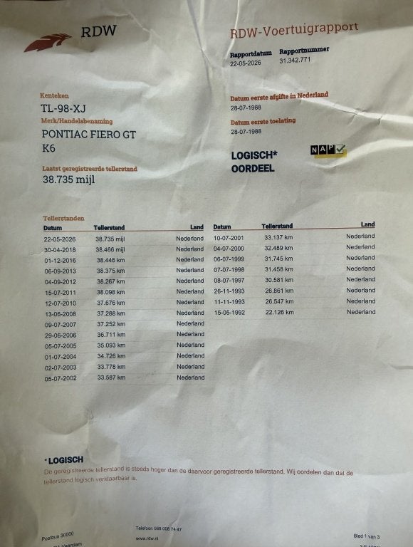 Foto 23 van Pontiac Fiero 2.8 GT Airco OOK S AVONDS GEOPEND OP AFSPRAAk