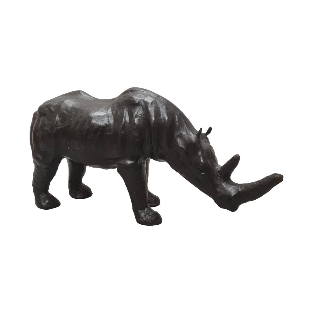 Grote vintage lederen neushoorn, Antiek en Kunst, Ophalen of Verzenden