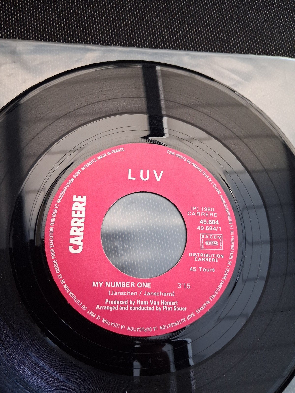 Luv' - My Number One (Single, 1980), Gebruikt, 7 inch, Ophalen of Verzenden, Pop