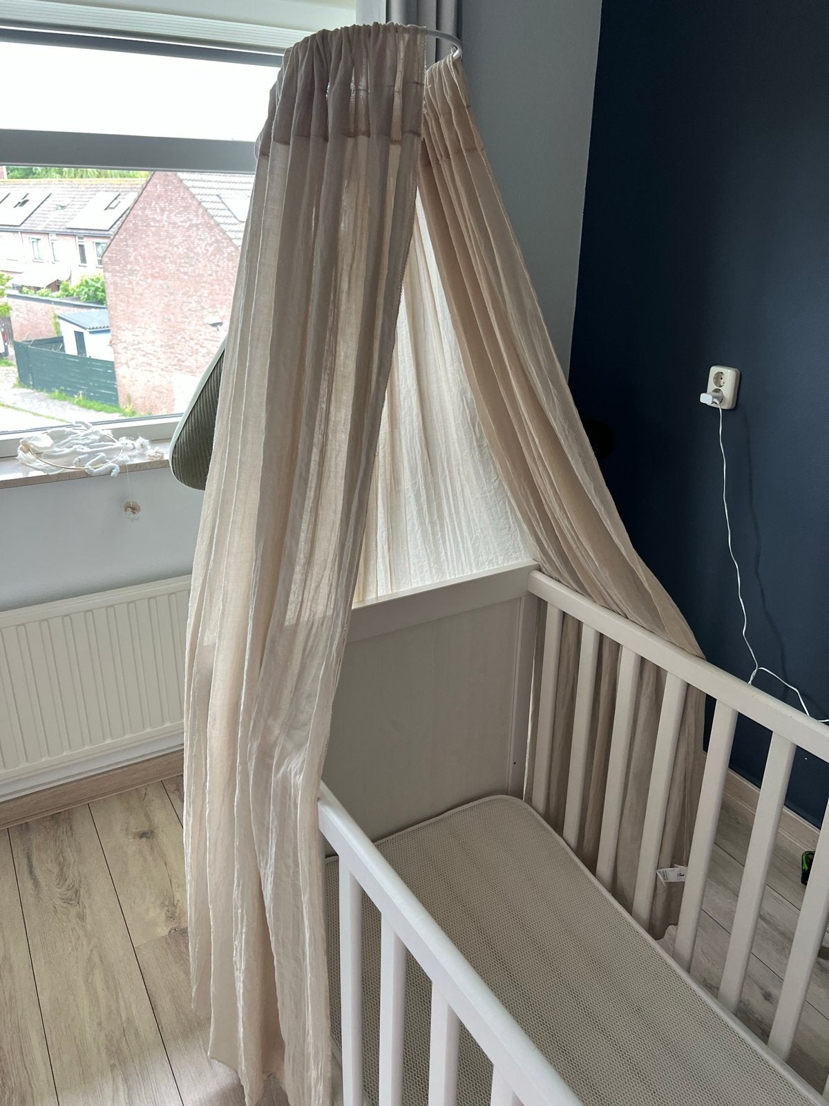 Jollein bedhemel sluier voor babybedje, Ophalen, Zo goed als nieuw, 180 cm of meer, Minder dan 70 cm