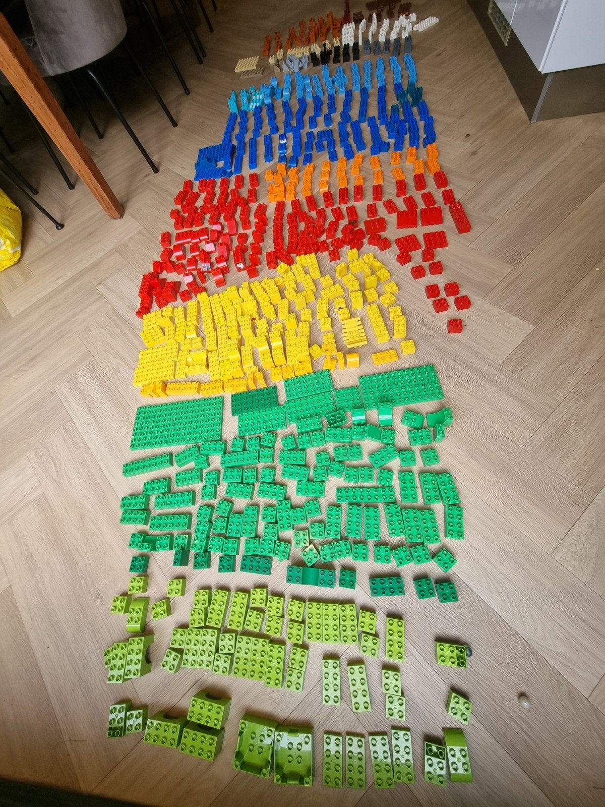 800 LEGO Duplo Blokken, Knikkerbaan, Poppetjes, Dieren, Auto, Kinderen en Baby's, Ophalen of Verzenden, Zo goed als nieuw, Inclusief minifiguren