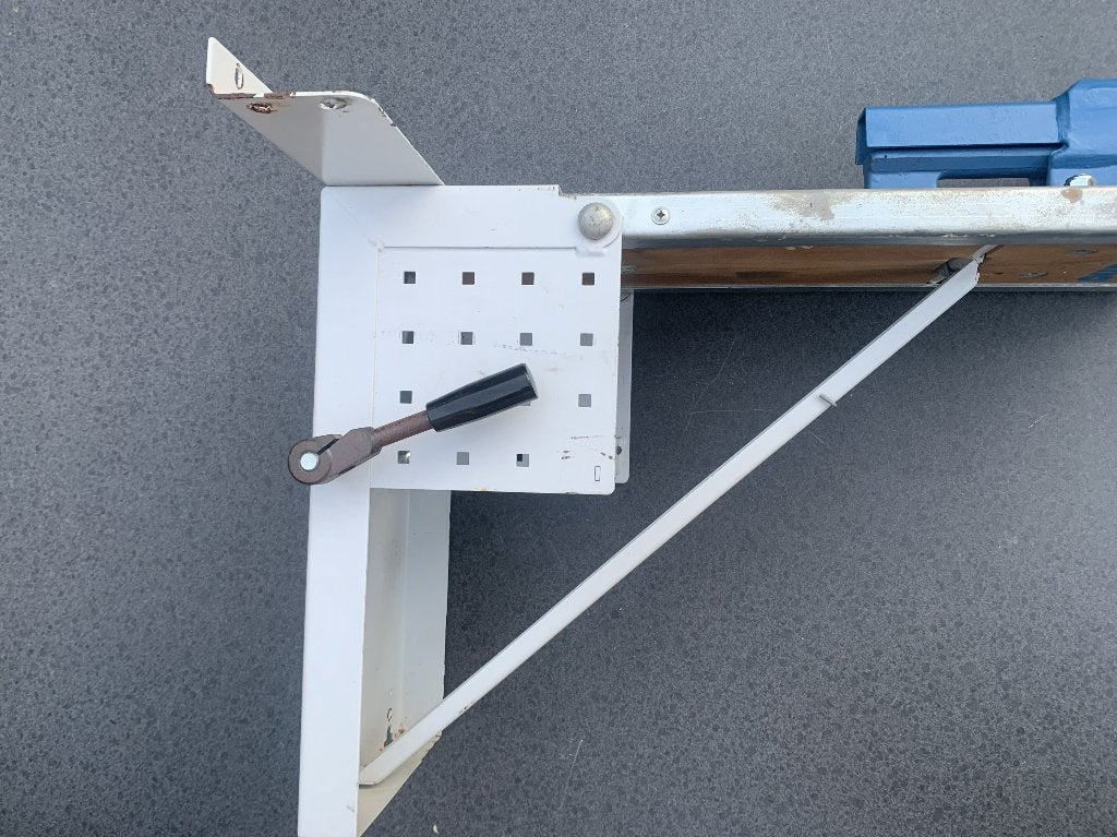 Inklapbare werkbank en Heuer front bankschroef, Ophalen, Gebruikt, Bankschroef