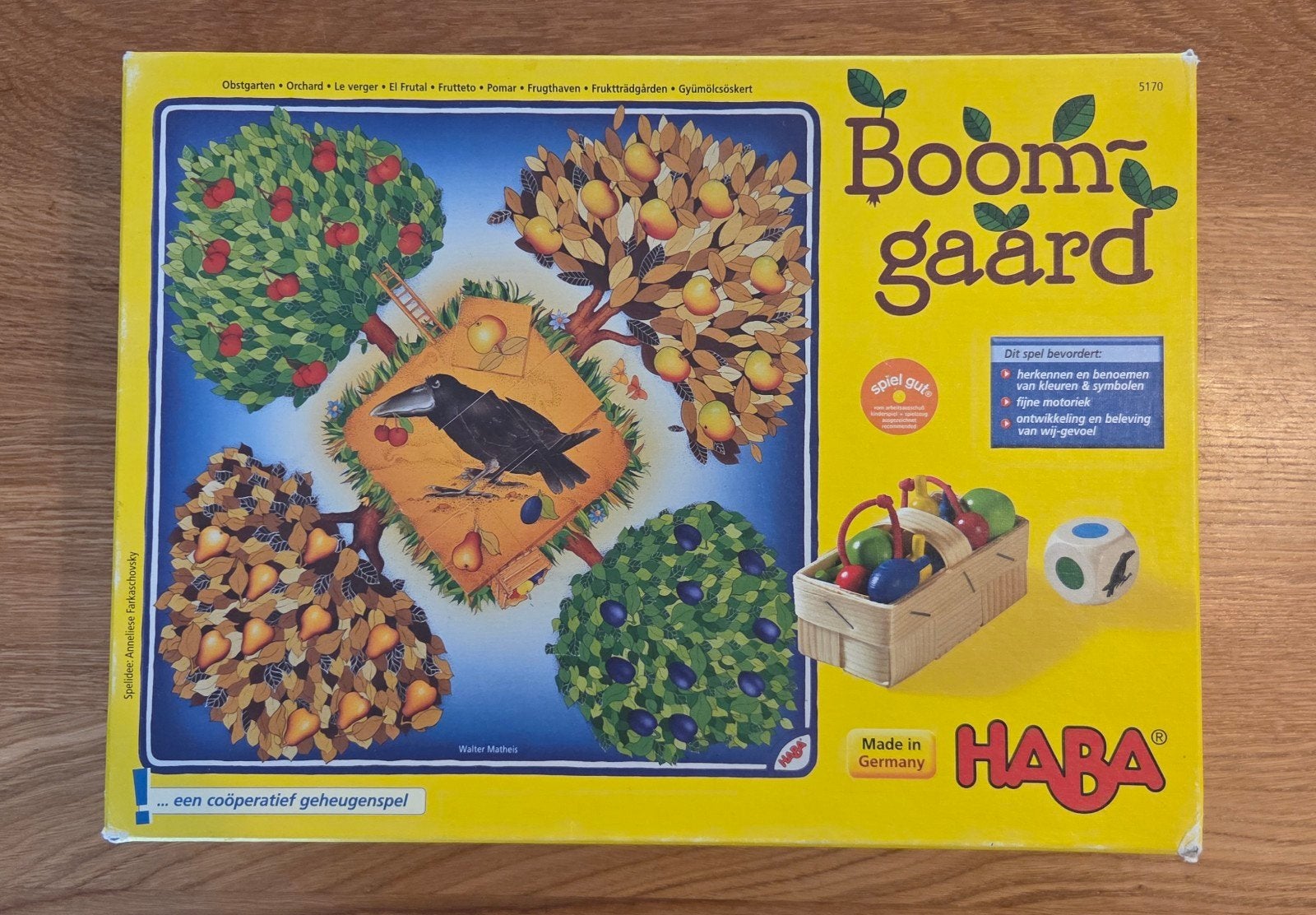 Boomgaard - Coöperatief geheugenspel van HABA, Een of twee spelers, Ophalen, Gebruikt, HABA