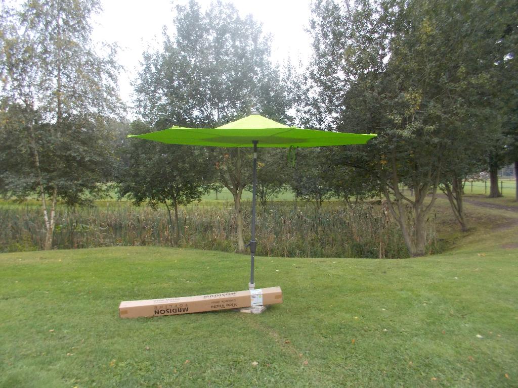 Nieuwe madison parasol 3m rond eventueel met voet, Ophalen, Nieuw, Verstelbaar, Stokparasol