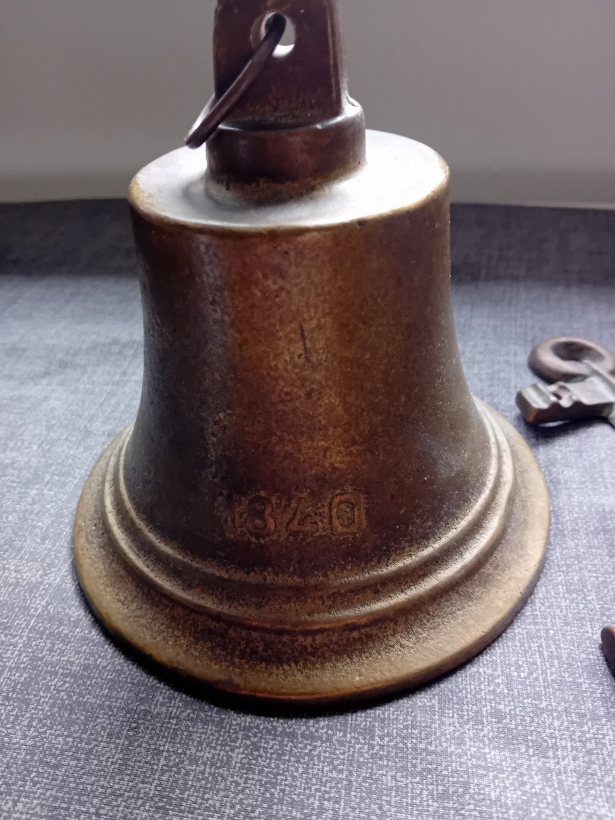 Antieke Bronzen Scheepsbel met Anker Decoratie, Antiek en Kunst, Ophalen of Verzenden