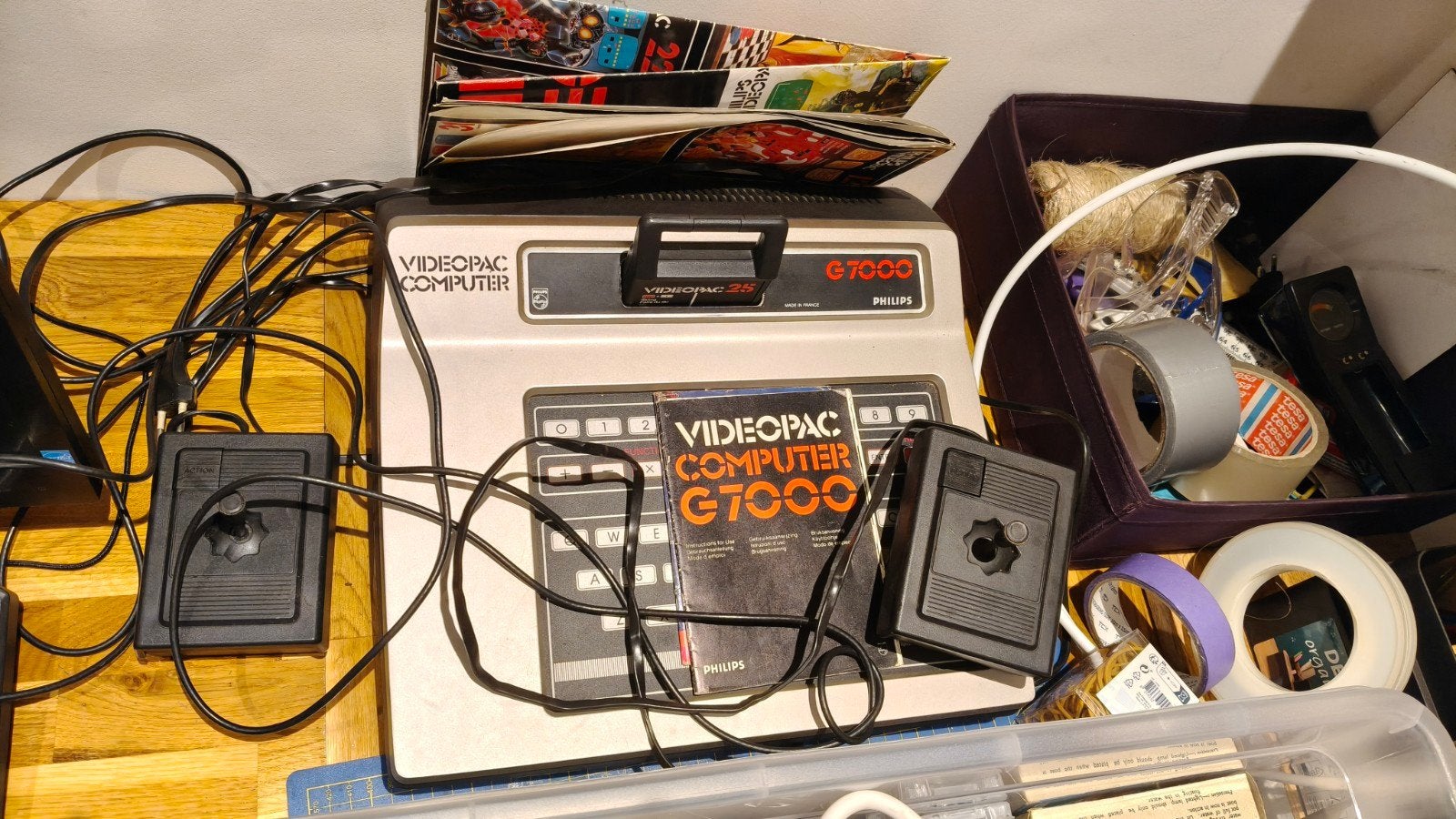 Philips Videopac Computer G7000 met 12 spellenpacs, Overige modellen, Met 2 controllers, Ophalen of Verzenden, Gebruikt