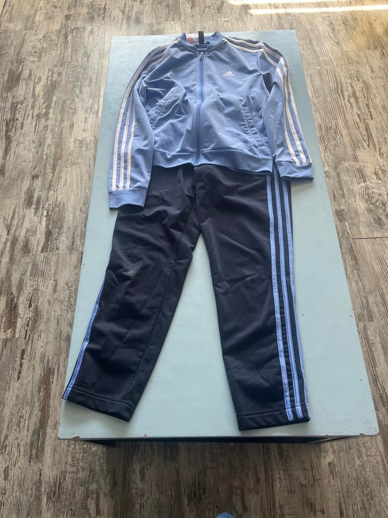 Adidas trainingspak blauw/zwart - maat 152, Ophalen of Verzenden, Gebruikt, Jongen of Meisje, Overige typen