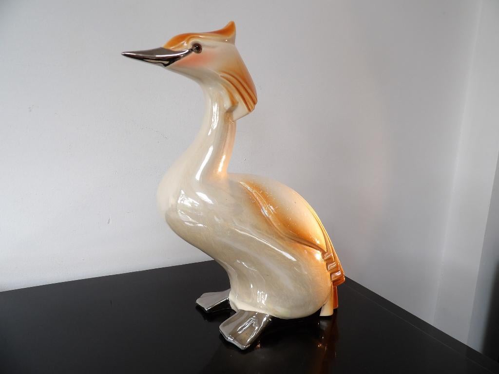 Art Deco Groot Beeld Fuut, St Clement France, Antiek en Kunst, Ophalen of Verzenden