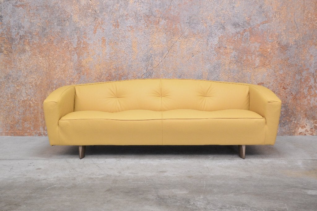 NIEUWbeklede gele leren UNIEKE Montis Riva design bank, Leolux gelderland harvink rolf benz jori design on stock montis, Montis