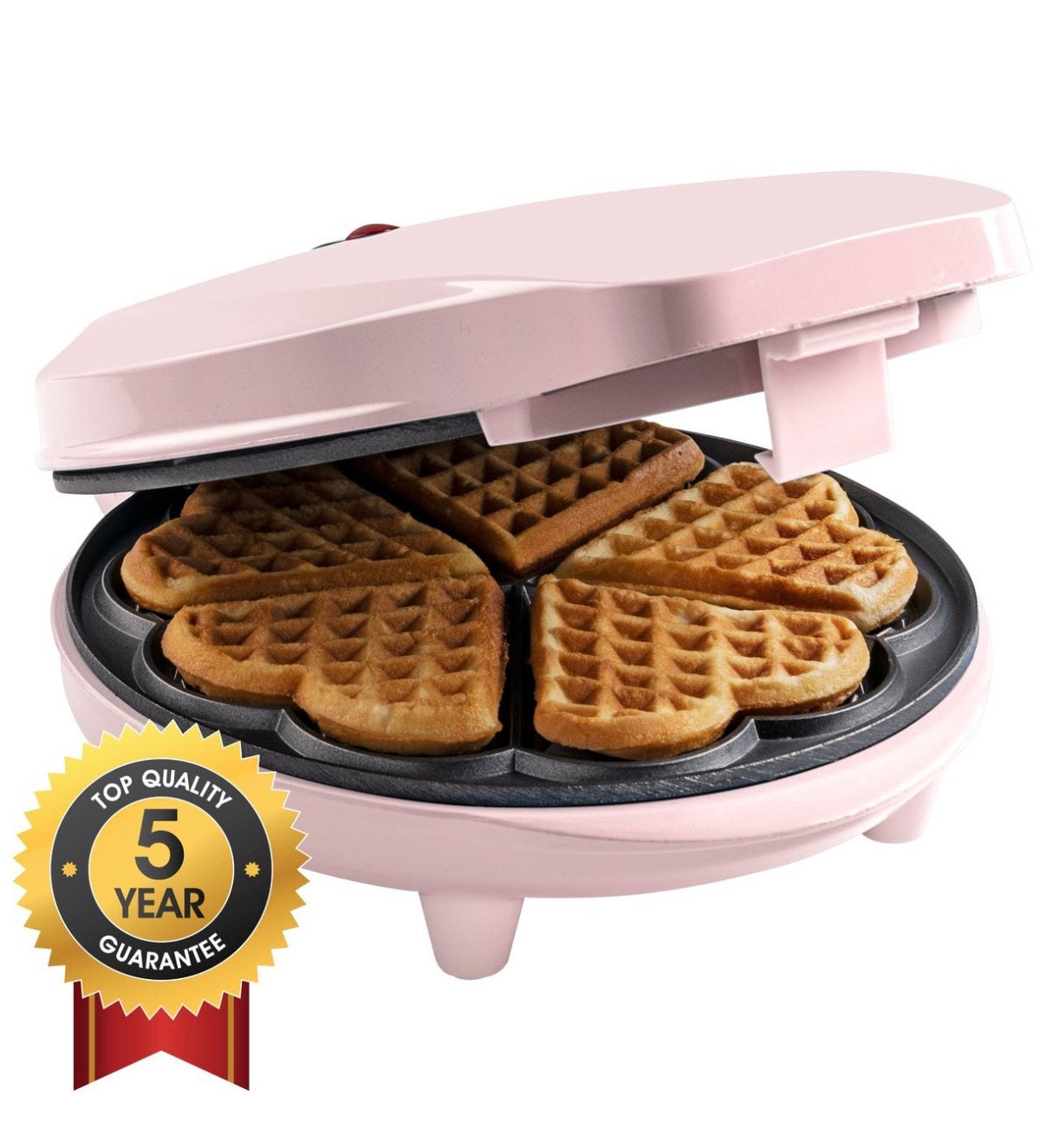 Bestron Hartjes Wafelijzer - 5 Hartvormige Wafels, Ophalen, Nieuw