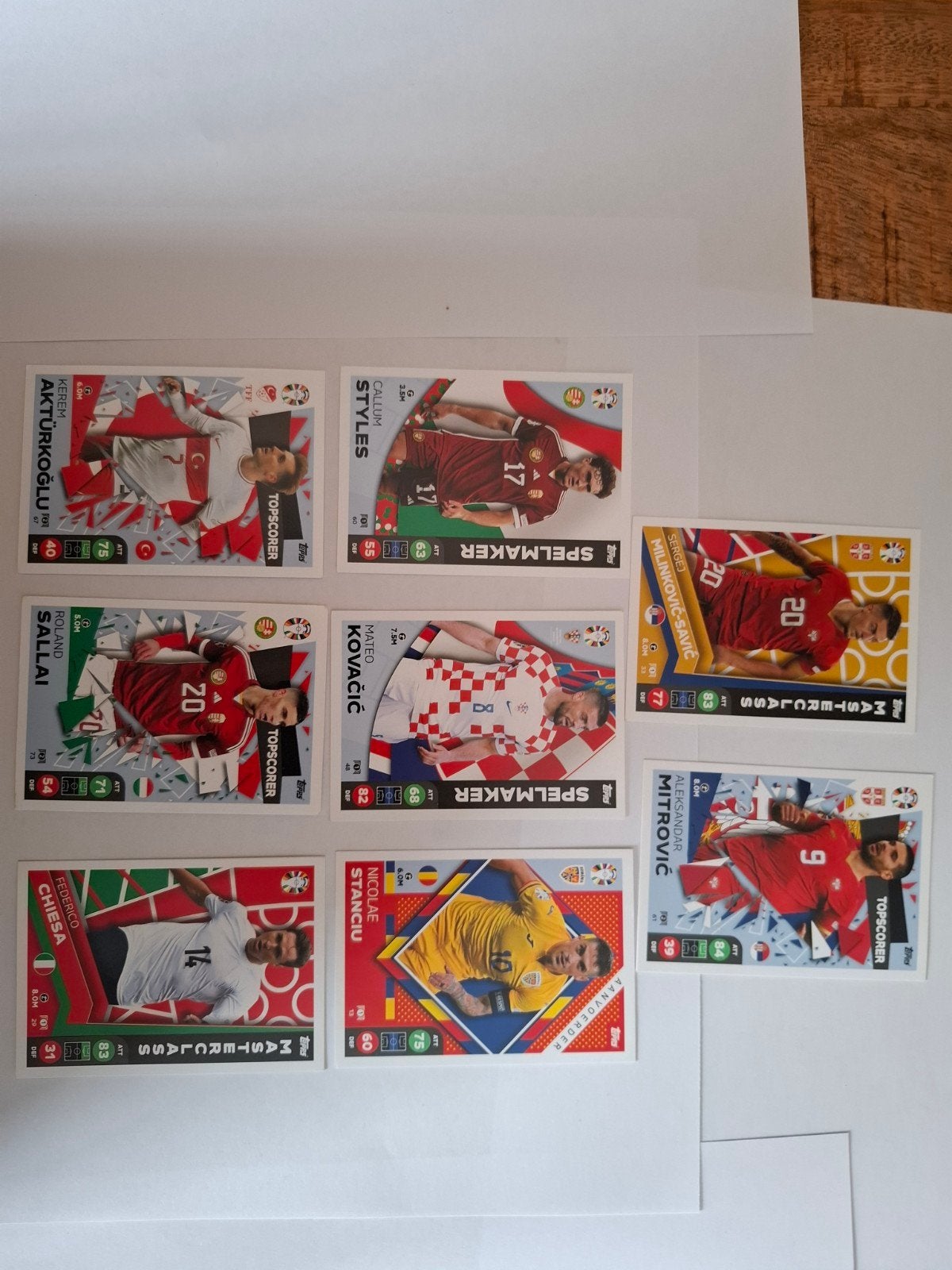 Topps Match Attax Voetbal Spelerskaarten (7 stuks), Ophalen of Verzenden