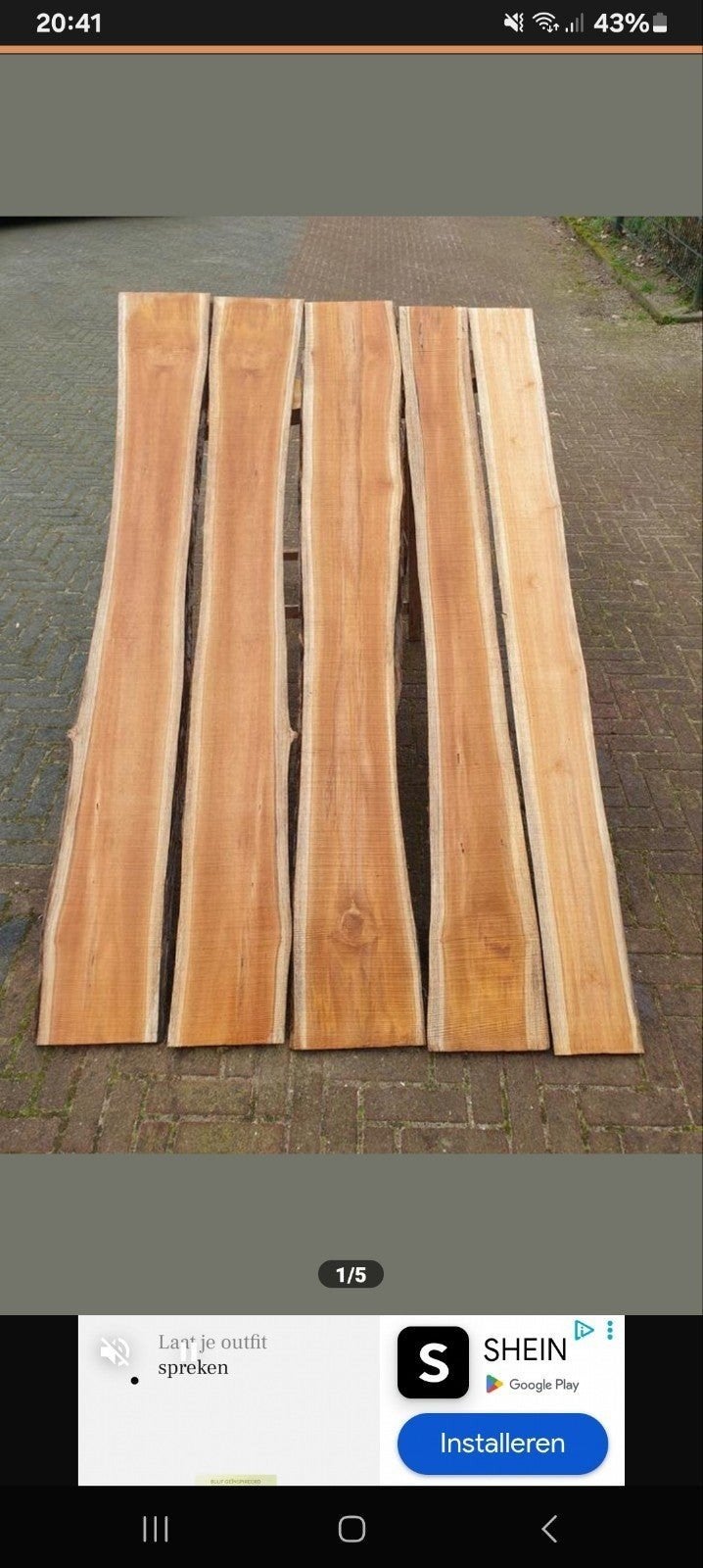Teak schaaldelen en stammen- 230 cm lang, diverse breedtes, Ophalen, 25 tot 50 mm, Nieuw, 200 tot 250 cm