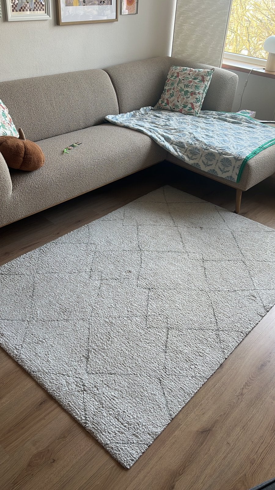 Beige ikea vloerkleed (perfect voor je studentenkamer!), Ophalen, Gebruikt, Beige, 150 tot 200 cm