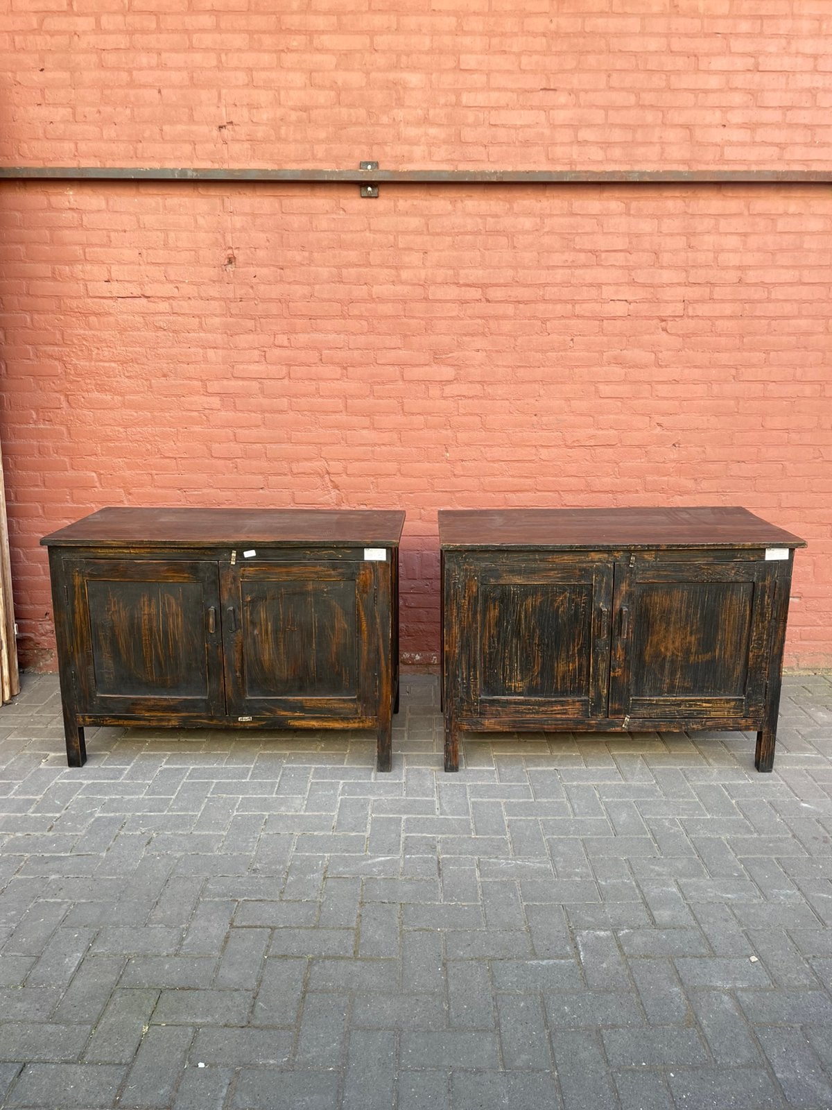 Vintage teakhouten dressoir met donkere patina, Ophalen of Verzenden, Zo goed als nieuw, Hout