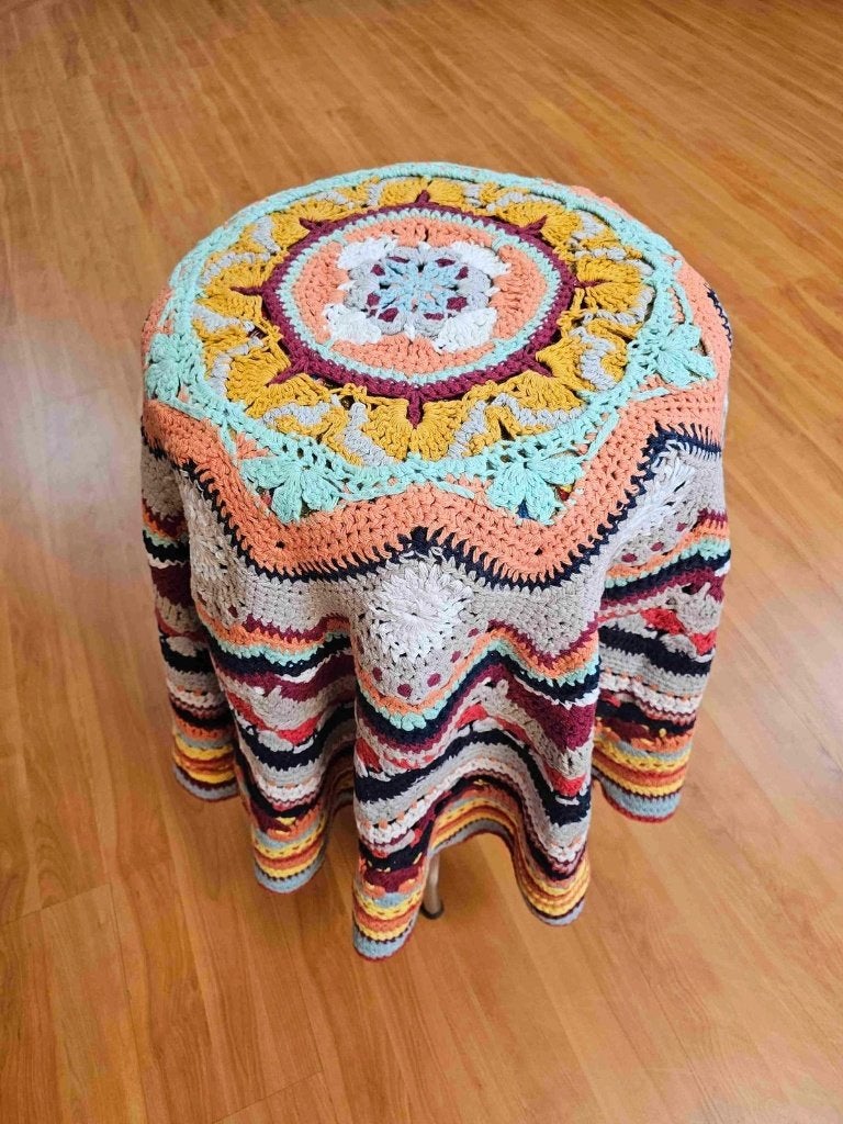Granny kleed rond vintage 135 cm