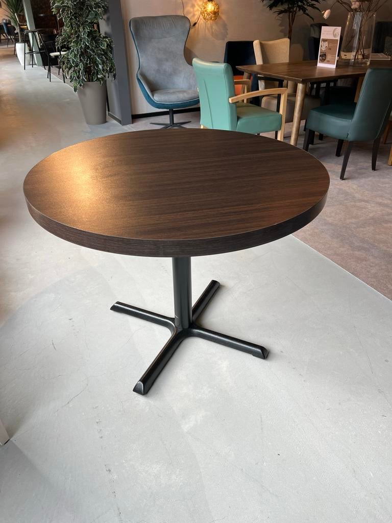Ronde fineertafel met stevig 'bird' onderstel, Huis en Inrichting, Tafels | Eettafels, 100 tot 150 cm, Rond, Ophalen of Verzenden