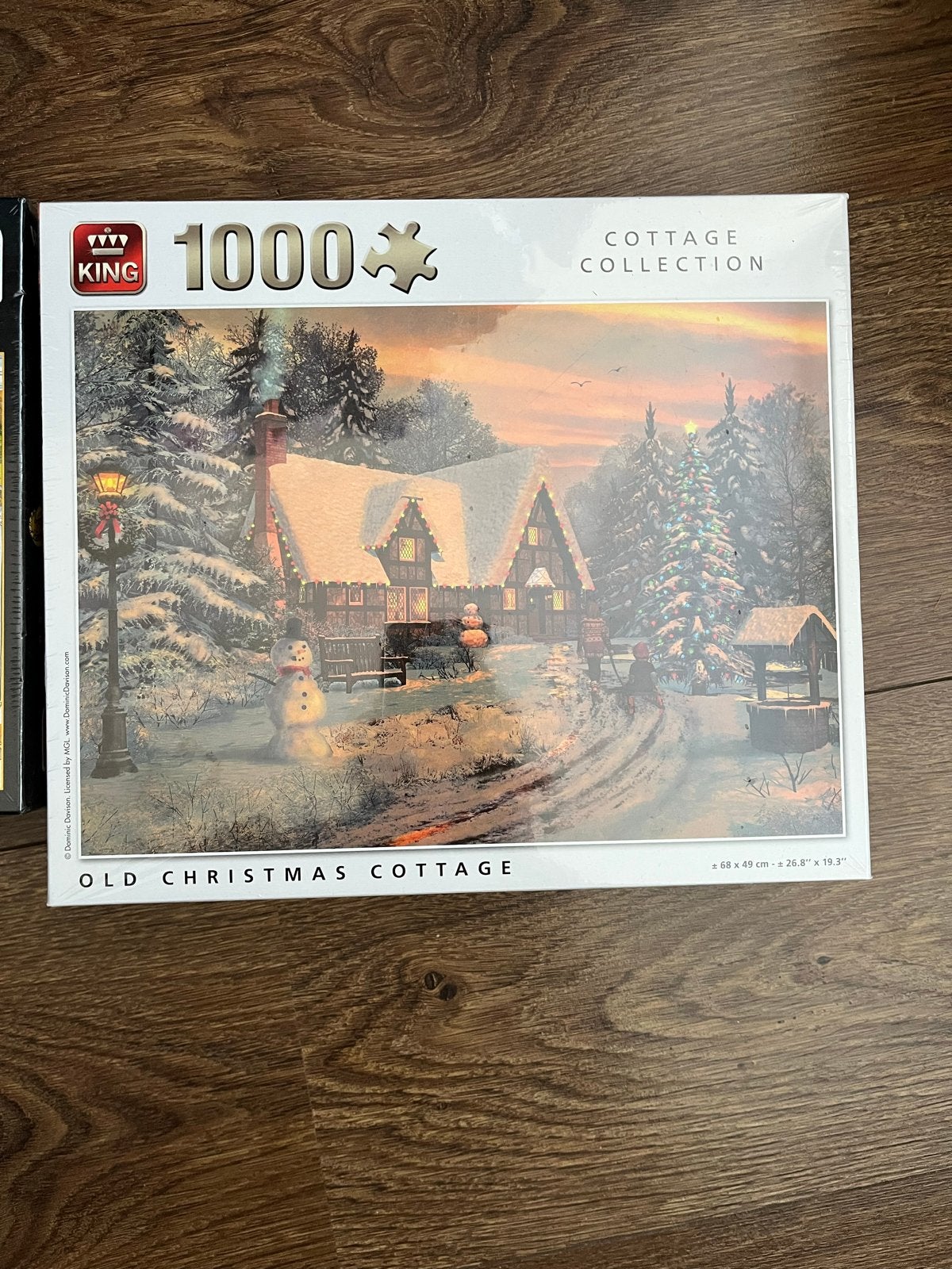 King Legpuzzel 1000 stukjes - Old Christmas Cottage, Ophalen, 500 t/m 1500 stukjes, Nieuw, Legpuzzel